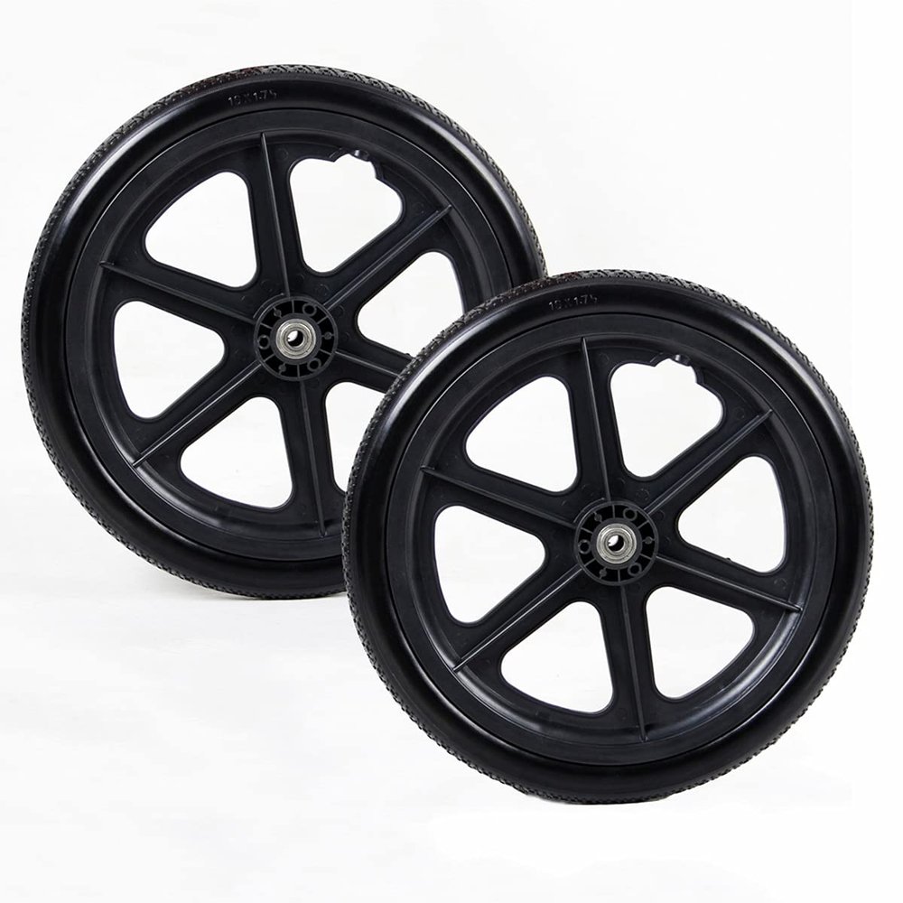 16 Inch Wheelchair Accessories - Rear Wheels Replacement - Solid Tires, Walker Wheels, With 14Mm Mounting Screw, Easy To Install