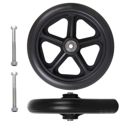 2 Pcs Front Wheelchair Wheel Solid Wheel Replacement, Anti-Slip Rubber Wheel 6 Inch 7 Inch 8 Inch, Wheelchair Caster Wheel, Anti-wear, Non-Slip, For Manual Wheelchairs Rollators Walkers