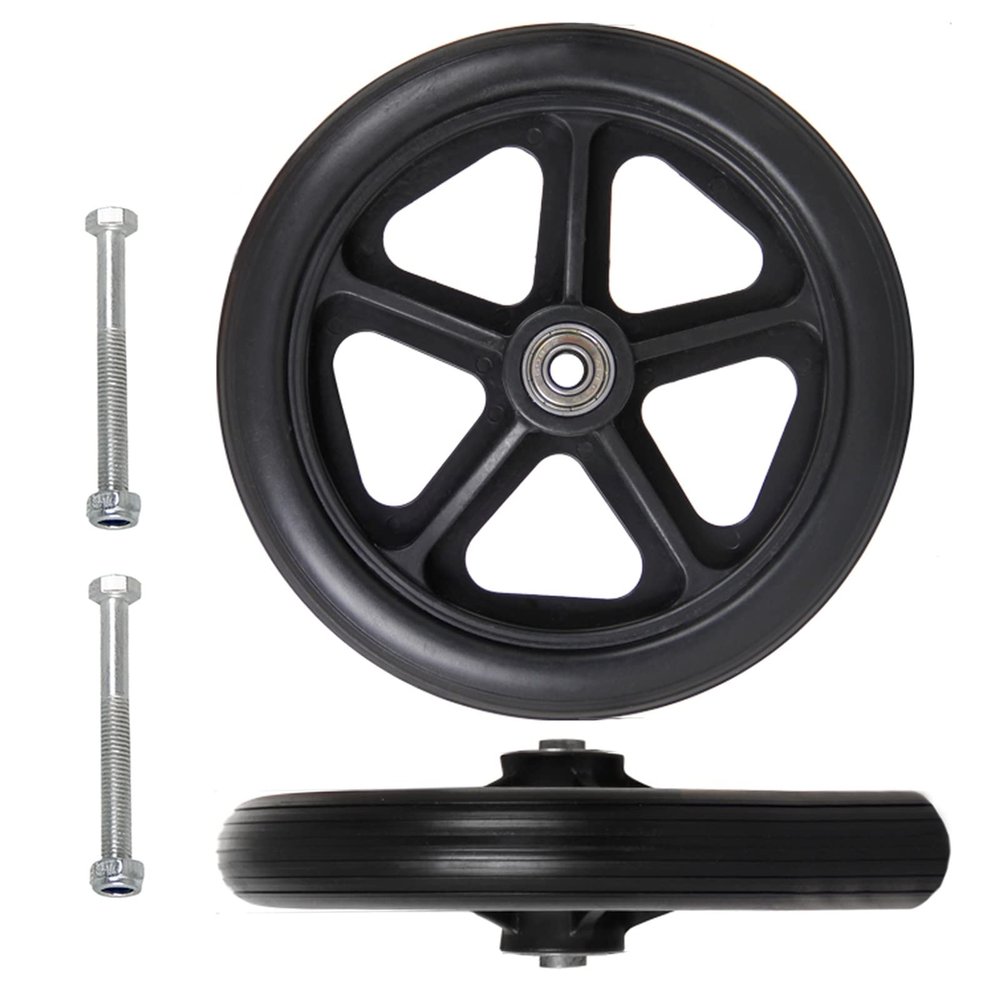 2 Pcs Front Wheelchair Wheel Solid Wheel Replacement, Anti-Slip Rubber Wheel 6 Inch 7 Inch 8 Inch, Wheelchair Caster Wheel, Anti-wear, Non-Slip, For Manual Wheelchairs Rollators Walkers