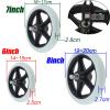 1 Pair Fronter, Front Wheel, Solid Tyre, 5/16-Inch Stem Diameter, Firm Tread for Easier Rolling, Wheelbarrow Wheel, for Powerchair Wheelchair Tire Replacement/Grey/7Inch/17Cm view 2
