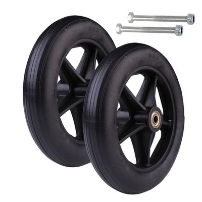 2PCS PVC Wheel Replacement Wheelchair Front Wheels Rollator Walker Caster Wheel Non-Slip Anti-wear Wheelchair Caster 6in 7in 8in Black(7in/17cm)