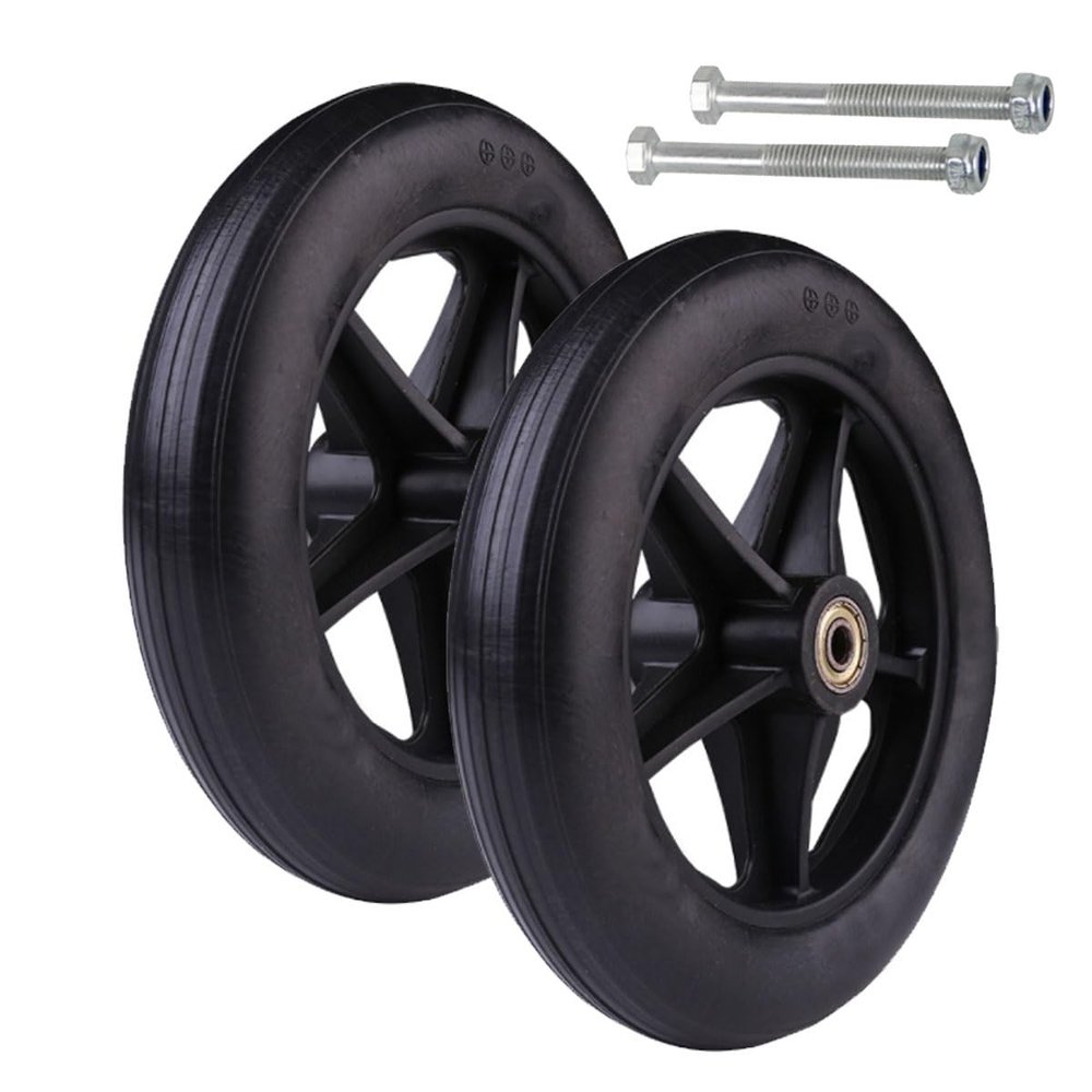 2PCS PVC Wheel Replacement Wheelchair Front Wheels Rollator Walker Caster Wheel Non-Slip Anti-wear Wheelchair Caster 6in 7in 8in Black(7in/17cm)