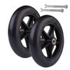 2PCS PVC Wheel Replacement Wheelchair Front Wheels Rollator Walker Caster Wheel Non-Slip Anti-wear Wheelchair Caster 6in 7in 8in Black(7in/17cm) view 1