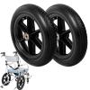 Wheelchair Caster Wheels 2pcs Wheelchair Rear Castor Wheels, Replacement Parts Universals Fit, Can't Inflatable Tire, Replacement Rollator Accessories, Wheelchair Caster Assembly view 1