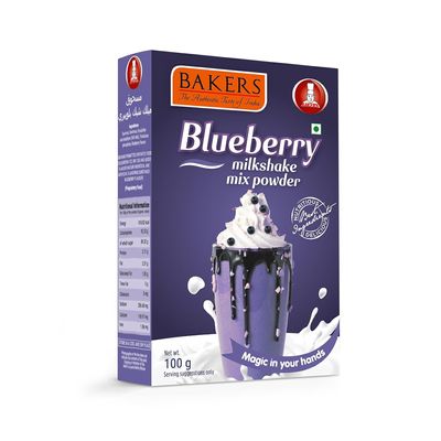 BAKERS Blueberry Flavour Powder Milk Shake Mix, Instant Preparation No Sugar Needed- 100g (Pack Of 3)