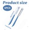 5Pcs Straight Edge Razor,Men's Beard Shaping Tool Beard Blade,Stainless Steel Eyebrow Razor Blade for Facial Hair Fuzz, Beard Razor Replacement for Travel Grooming Styling view 2