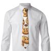 WHJYYXDE Cookies Food Chocolate Chip Biscuits Prints Men's Necktie Silk Good vertical sense Suitable for daily business gatherings, Black, One Size view 4