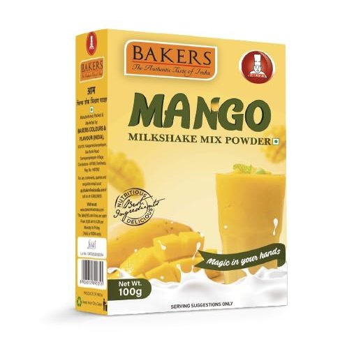 BAKERS Mango Flavour Powder Milk Shake Mix, Instant Preparation No Sugar Needed- 100g (Pack Of 1)
