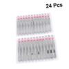 Beatifufu 24pcs Essential Beauty Tool Flat Tip Stainless Steel Eyebrow Tweezers for Face Eyebrow Hair Removal Compact Easy to Clean view 3