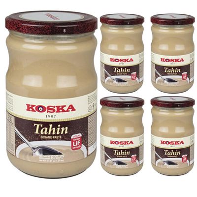 By Pufai Grocery, Koska Tahini Sesame Paste Traditional Turkish Dessert Kadayif Pastry Threads kadaifi dubai Chocolate Paste Tahin Aromatic, typical Arabic oriental speciality 620 Gram x 5 Pieces
