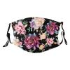 Reusable Cloth Face Mask,Watercolor Purple And Pink Roses Adult Washable Face Cover With Adjustable Earloops Nose Wire view 1