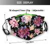 Reusable Cloth Face Mask,Watercolor Purple And Pink Roses Adult Washable Face Cover With Adjustable Earloops Nose Wire view 2