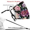 Reusable Cloth Face Mask,Watercolor Purple And Pink Roses Adult Washable Face Cover With Adjustable Earloops Nose Wire view 3