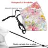 Reusable Cloth Face Mask,Watercolor Pink Floral Adult Washable Face Cover With Adjustable Earloops Nose Wire view 3