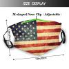 Reusable Cloth Face Mask,Vintage Distressed American Usa Flag Adult Washable Face Cover With Adjustable Earloops Nose Wire view 2