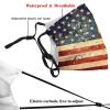 Reusable Cloth Face Mask,Vintage Distressed American Usa Flag Adult Washable Face Cover With Adjustable Earloops Nose Wire view 3