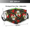 Reusable Cloth Face Mask,Sugar Skull With Flower Adult Washable Face Cover With Adjustable Earloops Nose Wire view 2