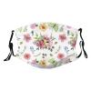 Reusable Cloth Face Mask,Watercolor Blooming Flowers And Cute Butterfly Adult Washable Face Cover With Adjustable Earloops Nose Wire view 1