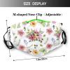 Reusable Cloth Face Mask,Watercolor Blooming Flowers And Cute Butterfly Adult Washable Face Cover With Adjustable Earloops Nose Wire view 2