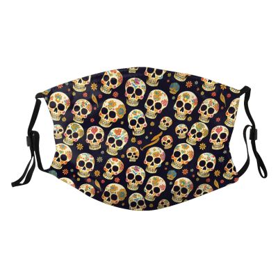 Reusable Cloth Face Mask,Sugar Skulls Mexican Pattern Adult Washable Face Cover With Adjustable Earloops Nose Wire