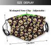 Reusable Cloth Face Mask,Sugar Skulls Mexican Pattern Adult Washable Face Cover With Adjustable Earloops Nose Wire view 2