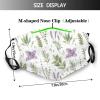 Reusable Cloth Face Mask,Sage Green Leaves And Herbs Branches Adult Washable Face Cover With Adjustable Earloops Nose Wire view 2
