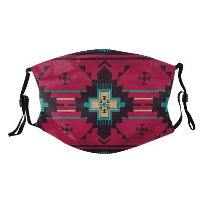 Reusable Cloth Face Mask,Ethnic Tribal Geometric Pattern Adult Washable Face Cover With Adjustable Earloops Nose Wire