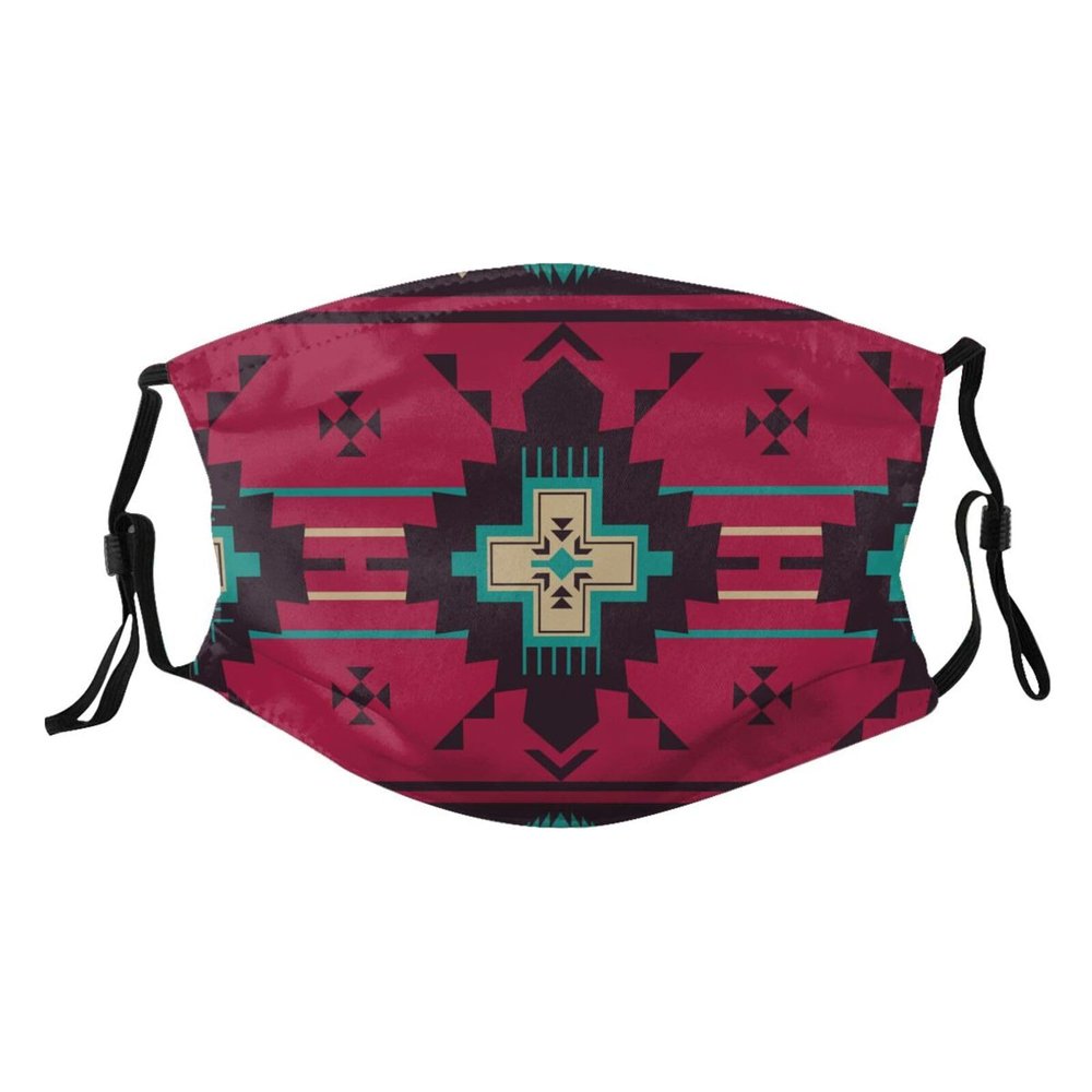 Reusable Cloth Face Mask,Ethnic Tribal Geometric Pattern Adult Washable Face Cover With Adjustable Earloops Nose Wire