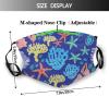 Reusable Cloth Face Mask,Starfish And Coral Adult Washable Face Cover With Adjustable Earloops Nose Wire view 2