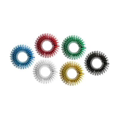 Anneome Finger Massage Tool for Stress and Attention Improvement Spring Ring Acupressure Fidget Set with 16 Pieces for Boys and Girls and Adults
