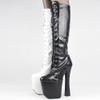 PSMTNNBB High Heels 20CM Thick Bottom Thick Heeled Boots Pole Dancing Shoes-Matte-Black||40 view 3