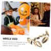 HAPINARY Halloween Funny Teeth for Adults Gold Hip Hop Mouth Grills Set Copper Material Removable view 3