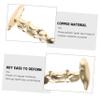 HAPINARY Halloween Funny Teeth for Adults Gold Hip Hop Mouth Grills Set Copper Material Removable view 4