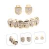 HAPINARY Halloween Teeth Veneers Fashionable Fake Dentures Comfortable Copper Mouth Grills view 3