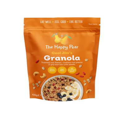 The Happy Pear - Healthy and Tasty Premium Luxury Granola - Plant Based, High Fibre, No artificial Colours or Flavours - 3 Delicious Flavors - Vegan (350g, Cool Jim's Granola)
