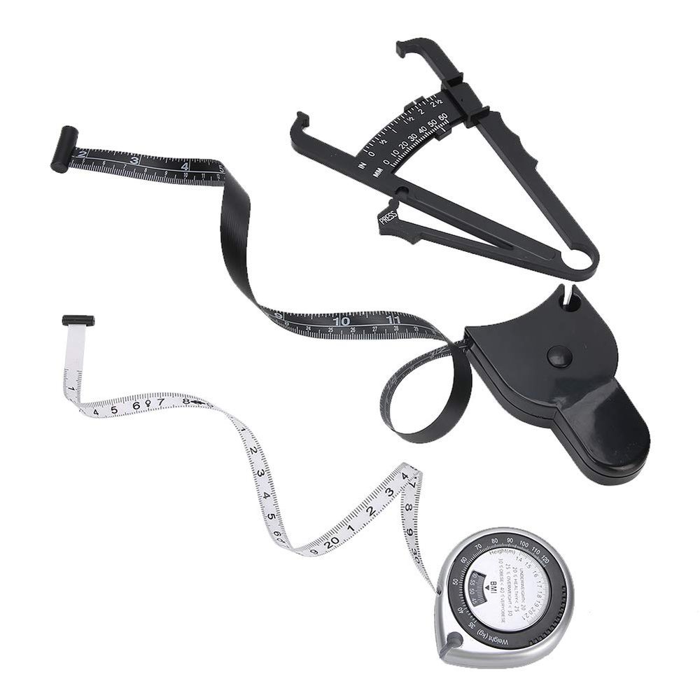Body Fat Caliper, Body Fat Measurement Device Retractable Waist Measuring Tape Body Fat Tester BMI Measuring Tool Weight Loss Caliper