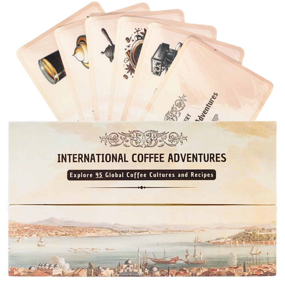 World Coffee Recipe Cards Explore Authentic Global Coffee Cultures with Step-by-Step Brewing Guides, Perfect for Coffee Lovers, Durable & Compact for Home Baristas and Travelers