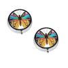Colorful Butterfly Printed Mini Round Pill Box,Pill Box 3 Compartment Medicine Pill Case, Pill Organizer Travel Pillbox, Portable Pill Box for Pocket, Home, Office Use view 1