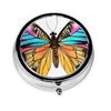 Colorful Butterfly Printed Mini Round Pill Box,Pill Box 3 Compartment Medicine Pill Case, Pill Organizer Travel Pillbox, Portable Pill Box for Pocket, Home, Office Use view 2