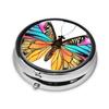 Colorful Butterfly Printed Mini Round Pill Box,Pill Box 3 Compartment Medicine Pill Case, Pill Organizer Travel Pillbox, Portable Pill Box for Pocket, Home, Office Use view 3