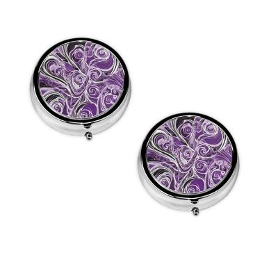 The Sea Witch Inspired Printed Mini Round Pill Box,Pill Box 3 Compartment Medicine Pill Case, Pill Organizer Travel Pillbox, Portable Pill Box for Pocket, Home, Office Use