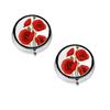 Poppy Flowers Printed Mini Round Pill Box,Pill Box 3 Compartment Medicine Pill Case, Pill Organizer Travel Pillbox, Portable Pill Box for Pocket, Home, Office Use view 1