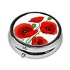 Poppy Flowers Printed Mini Round Pill Box,Pill Box 3 Compartment Medicine Pill Case, Pill Organizer Travel Pillbox, Portable Pill Box for Pocket, Home, Office Use view 3