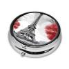 Paris Printed Mini Round Pill Box,Pill Box 3 Compartment Medicine Pill Case, Pill Organizer Travel Pillbox, Portable Pill Box for Pocket, Home, Office Use view 3