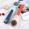 Pot Cleaning Brush With Long Handle Hanging Bowl Oil Remover Scrubber view 2