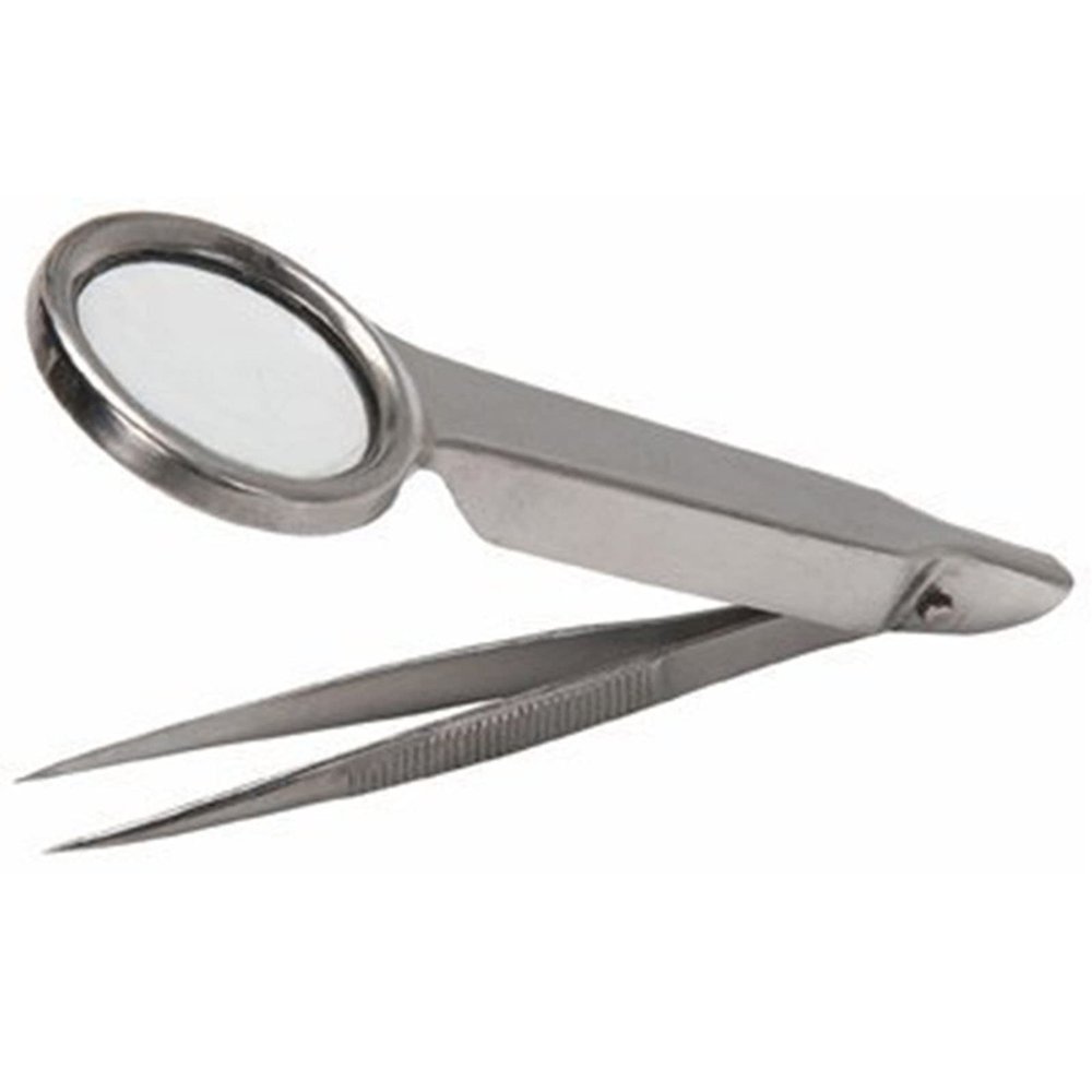BOGEEL Magnifying Glass Tweezer Hand-held Magnifying Glass with Tweezer Re Pair Tools Tweezer with Magnifier for Jewelry Re Pair
