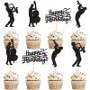 24 Pack Happy Birthday Music Cupcake Toppers Musical Symbols Sax Cello Cupcake Picks Men Women Music Theme Baby Shower Boy Girl Kids Wedding Happy Birthday Party Cake Decorations Supplies view 1