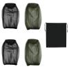 4 PCS Midge Head Net with Drawstring Bag, Nylon Mosquito Head Net Cover Fine Mesh Insect Netting for Travelling Hiking Camping Climbing Fishing,Black and Green view 1