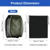 4 PCS Midge Head Net with Drawstring Bag, Nylon Mosquito Head Net Cover Fine Mesh Insect Netting for Travelling Hiking Camping Climbing Fishing,Black and Green view 2