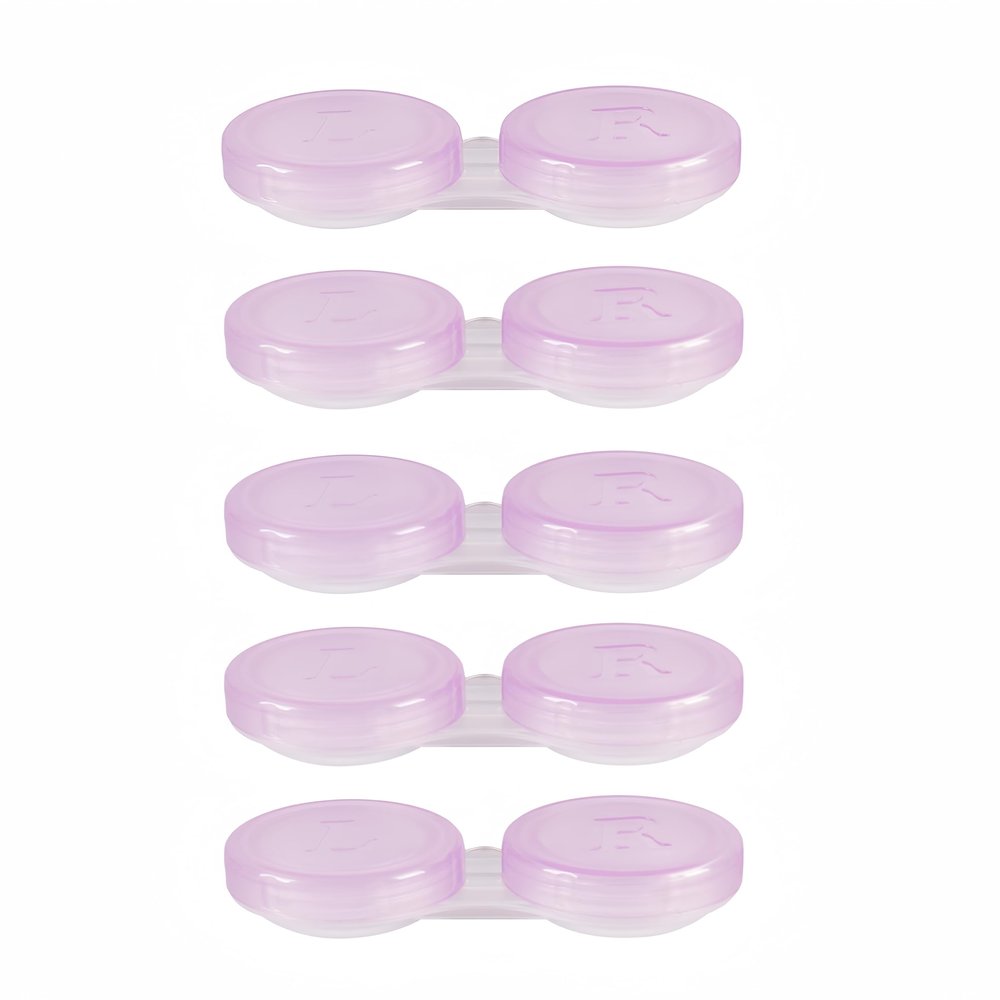 bepisof 5 Pack Semitransparent Contact Lens Case Portable Contact Lens Container